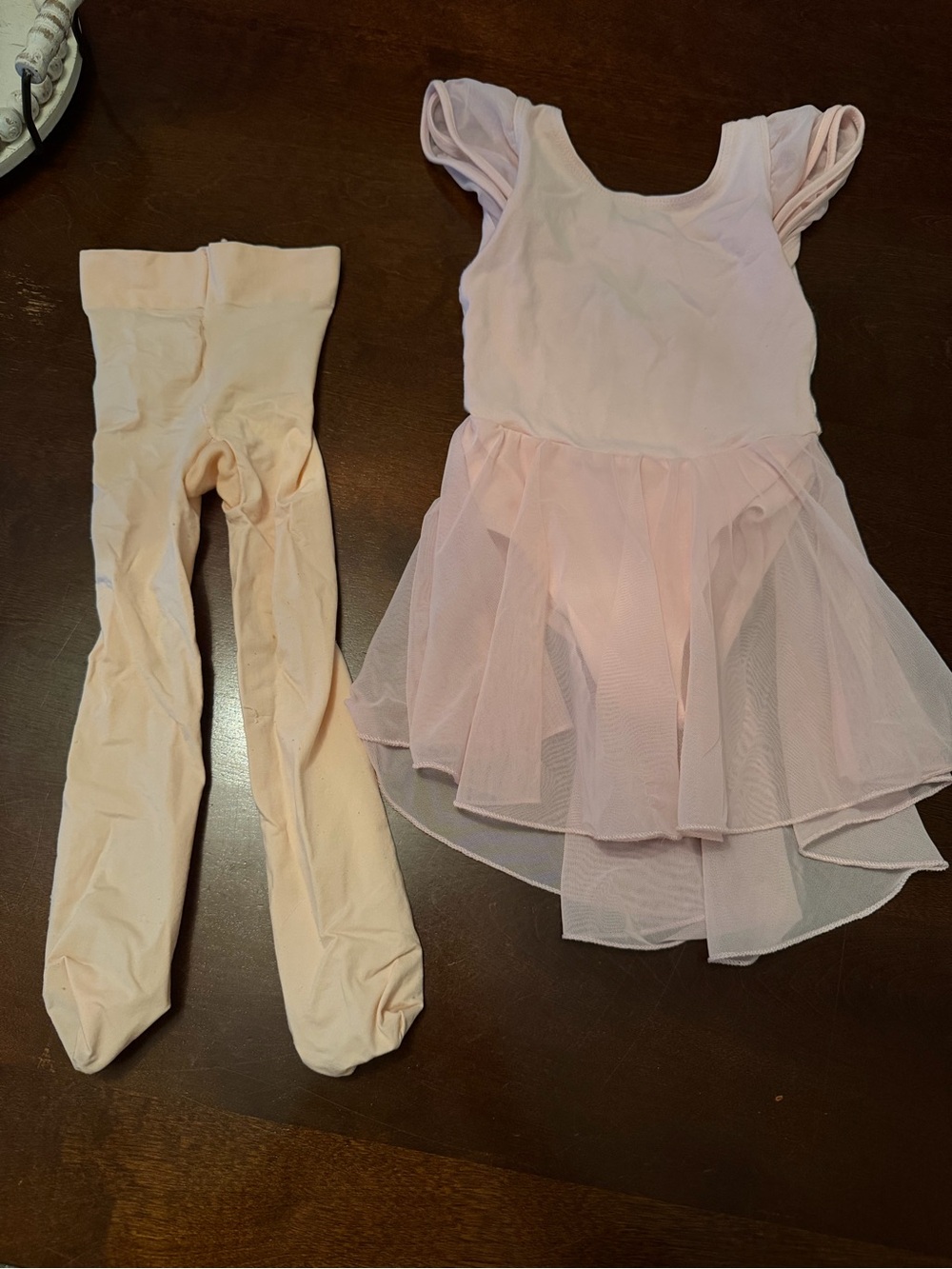 Pink Ballet Leotard Dress with Tights
